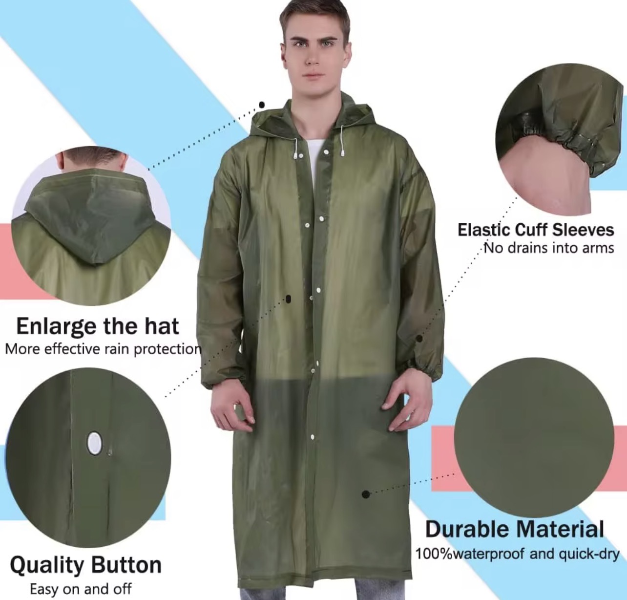 Cape de Pluie Imperméable Réutilisable — 3