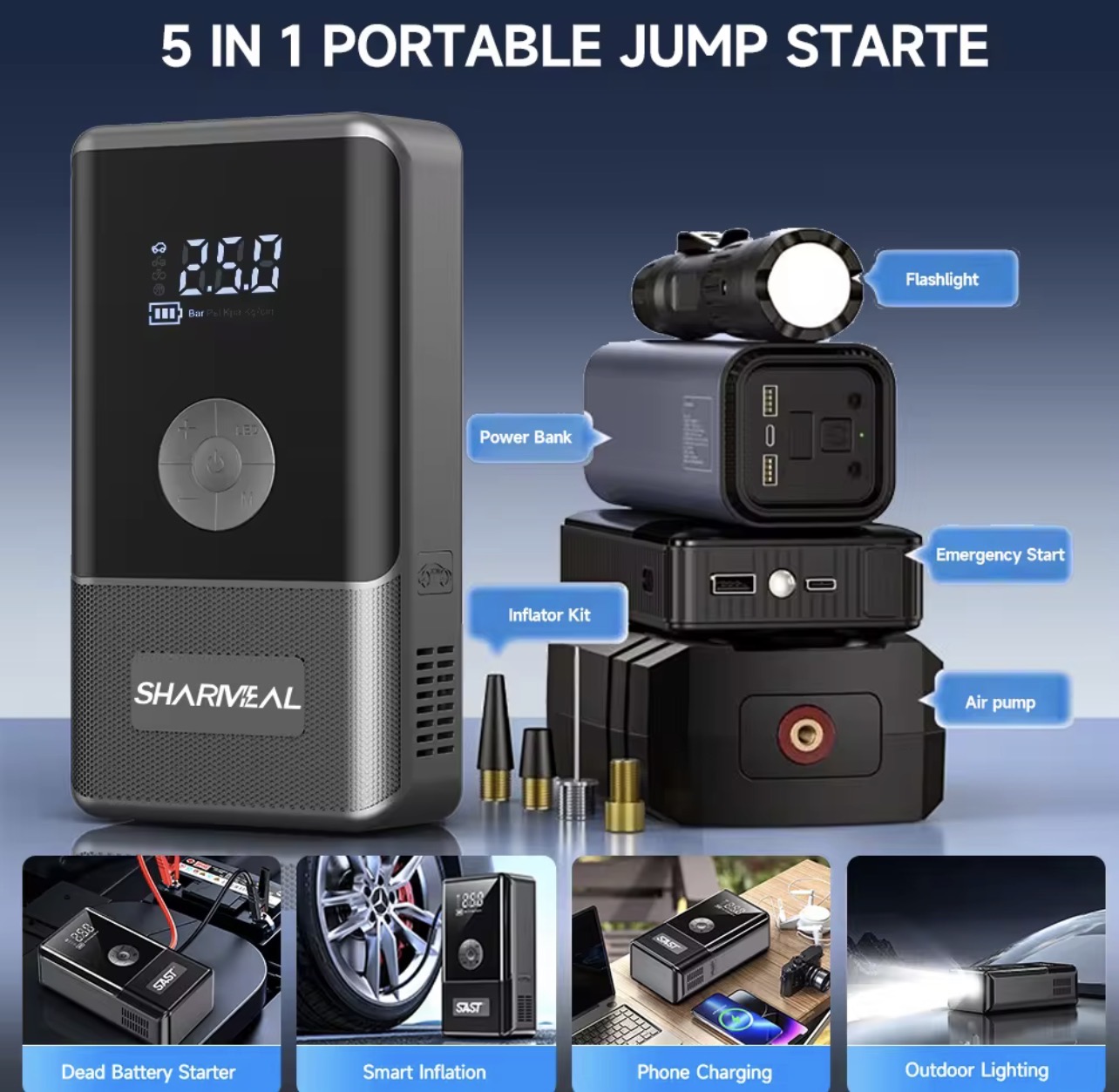 🔋 Kit d’urgence démarrage batterie moto & voiture